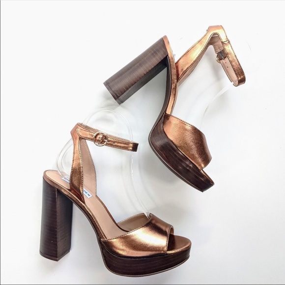bronze platform heels